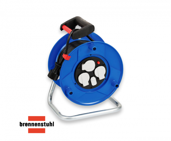Garant enrollacables con cable de 25m H05VV-F 3G1.5, 3 tomas de corriente y 2 USB, uso en interiores