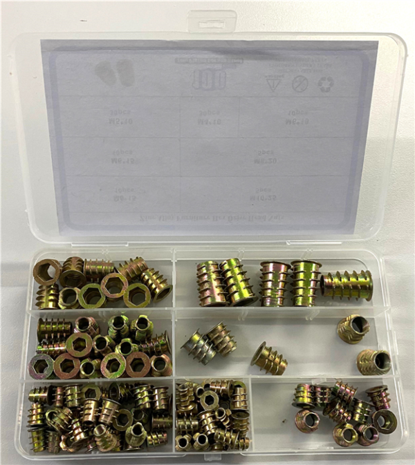 KIT TUERCAS PARA MUEBLES 100PCS M4 A M10 ECHILIBRU