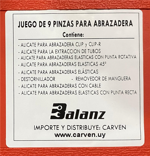 JUEGO PINZAS PARA ABRAZADERAS CRUZ 9PCS BALANZ - Imagen 7