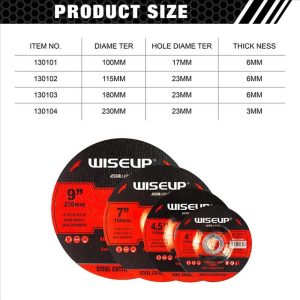 DISCO DE CORTE METAL 7" 180X1.6X22.23MM WISEUP