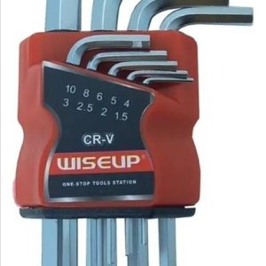 JUEGO 9PCS LLAVES HEX ALLEN MM LARGAS WISEUP