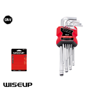 JUEGO LLAVES HEX ALLEN "L" 9PCS C/BOLA WISEUP