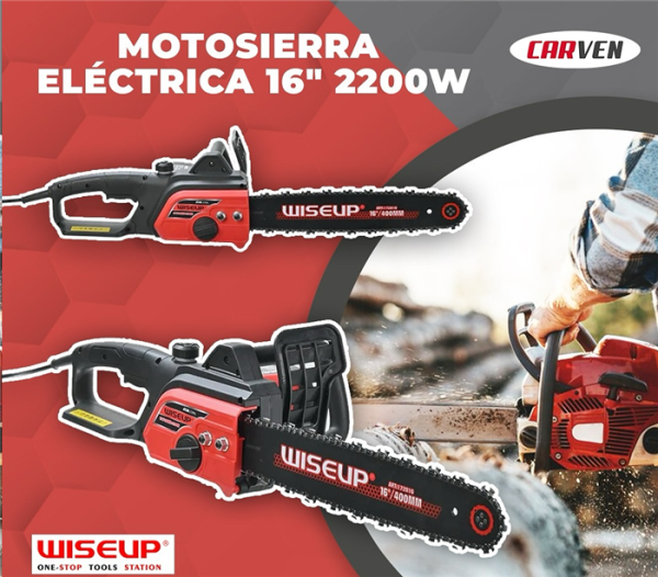 MOTOSIERRA ELECTRICA 16" 220W WISEUP