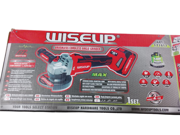 AMOLADORA INALAM 21V 115MM C/BAT/CARG/BOLSO WISEUP