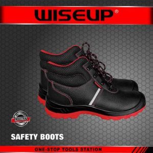 BOTIN DE SEGURIDAD CUERO NEGRO/ROJO T 42 WISEUP