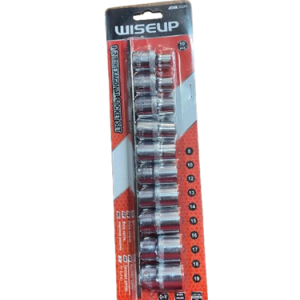 JUEGO 10PCS DADOS 1/2" ESTRIADOS 8-19 WISEUP