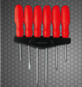 JUEGO 6PCS DESTORNILLADOR MANGO PLAST ROJO WISEUP