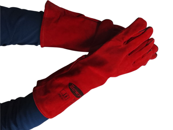 GUANTE SOLDADOR LARGO ROJO 16" T-XL ECHILIBRU - Imagen 2