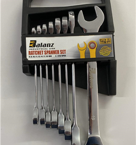 JGO LLAVE COMBINADA C/CRIQUET 8PCS 8-19 BALANZ