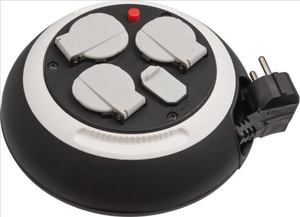 ENROLLADOR CABLE 3M 3TOM+2USB COMFORT BRENNENSTUHL