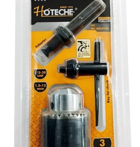 MANDRIL SET 3PCS C/ADAPT+LLAVE 13MM HOTECHE 631004
