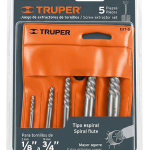 JUEGO 5PCS EXTRAC. TORNILLO  (CONTRAMACHO) TRUPER